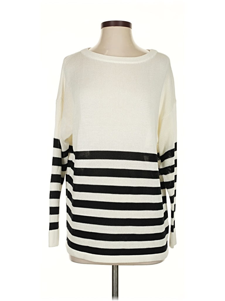 Pre-owned Dkny Pullover Sweater In White