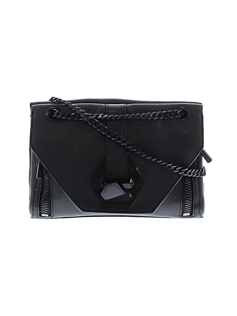 Pre-owned Nasty Gal Inc. Leather Crossbody Bag In Black