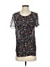 Ella Moss 100% Silk Stars Black Short Sleeve Top Size S - photo 1