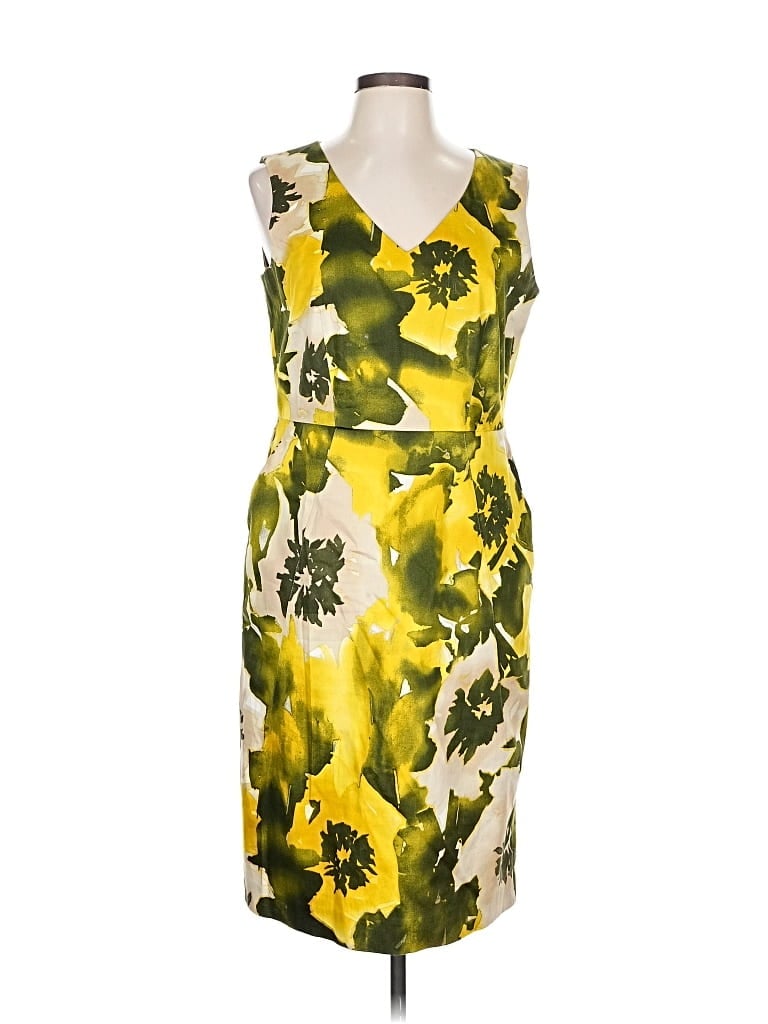 Pre-owned Evan Picone Cocktail Dress In Yellow