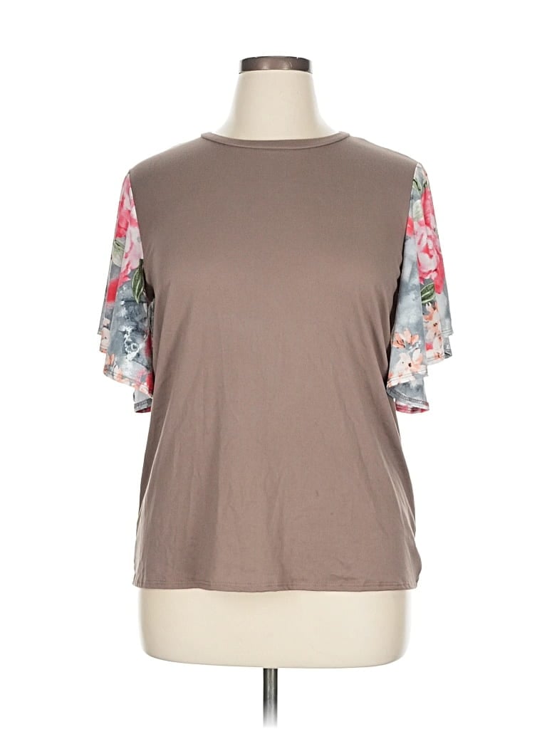 ACTING PRO Pre-owned 3/4 Sleeve T-shirt In Brown