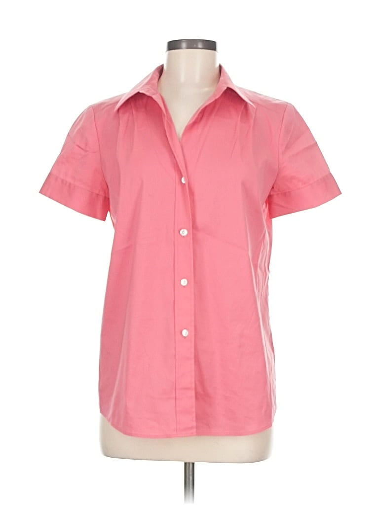 Pre-owned Theory Short Sleeve Blouse In Pink