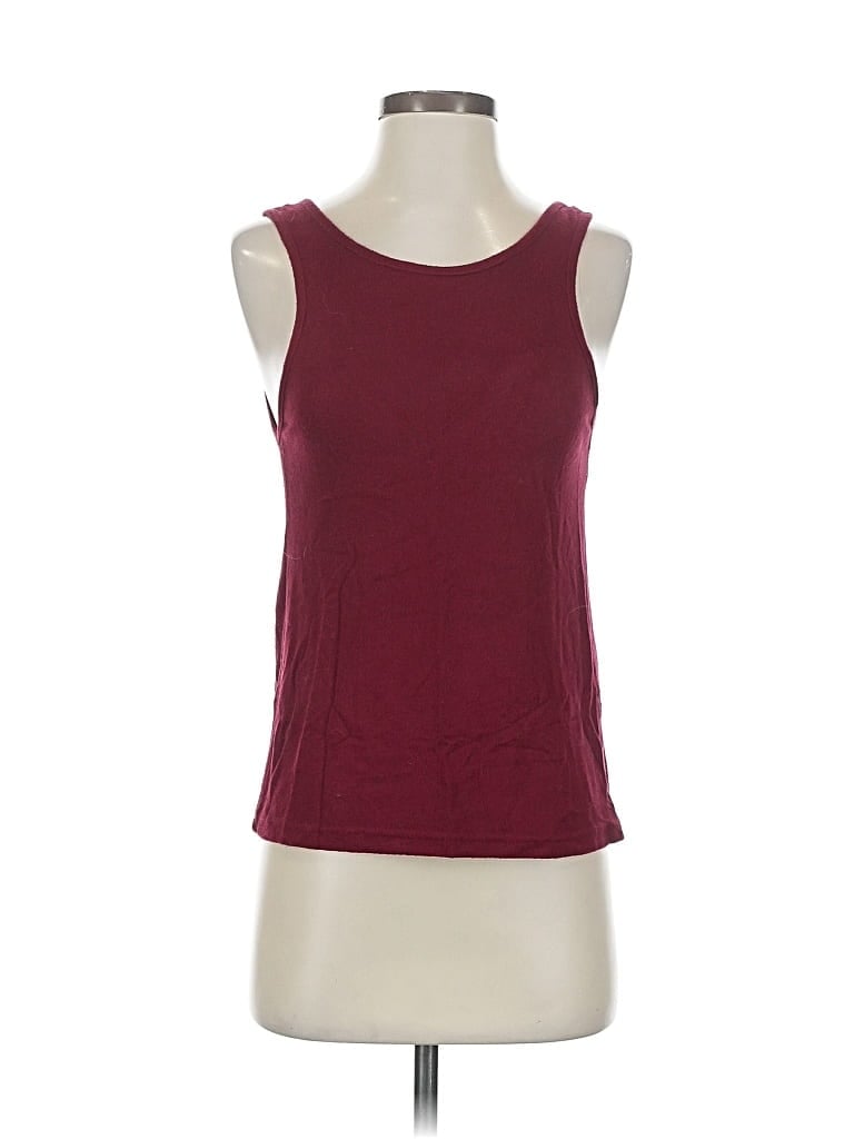 Pre-owned Zyia Active Sleeveless Top Burgundy Scoop Neck Tops