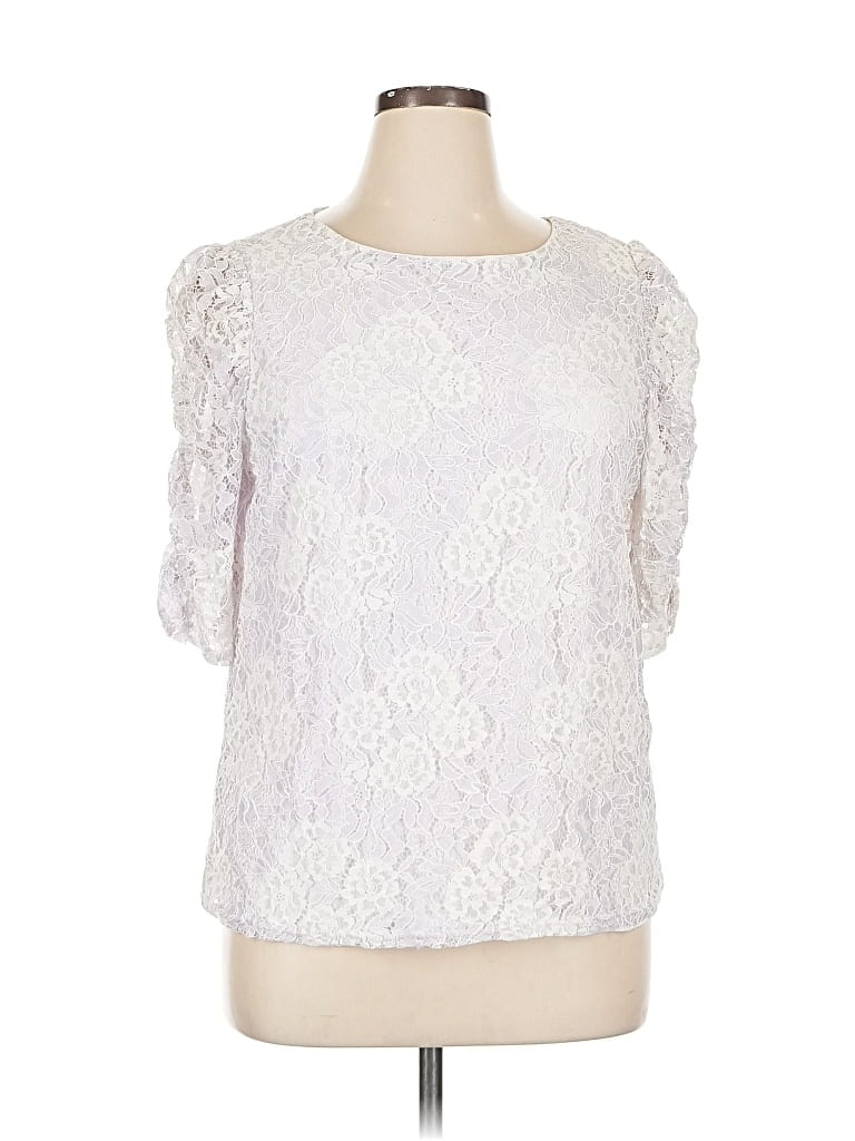 Pre-owned Adrianna Papell 3/4 Sleeve Blouse In White