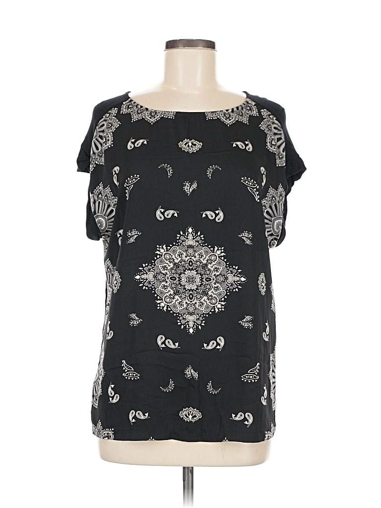 MNG Pre-owned Short Sleeve Blouse In Black