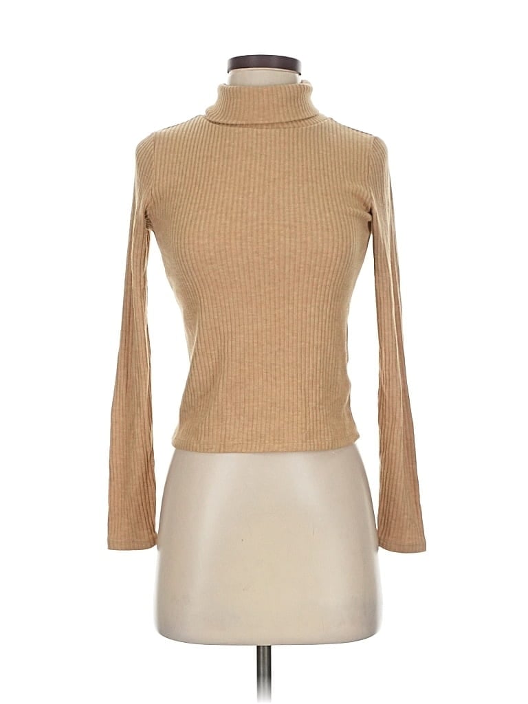 Pre-owned The Group By Babaton Turtleneck Sweater In Brown