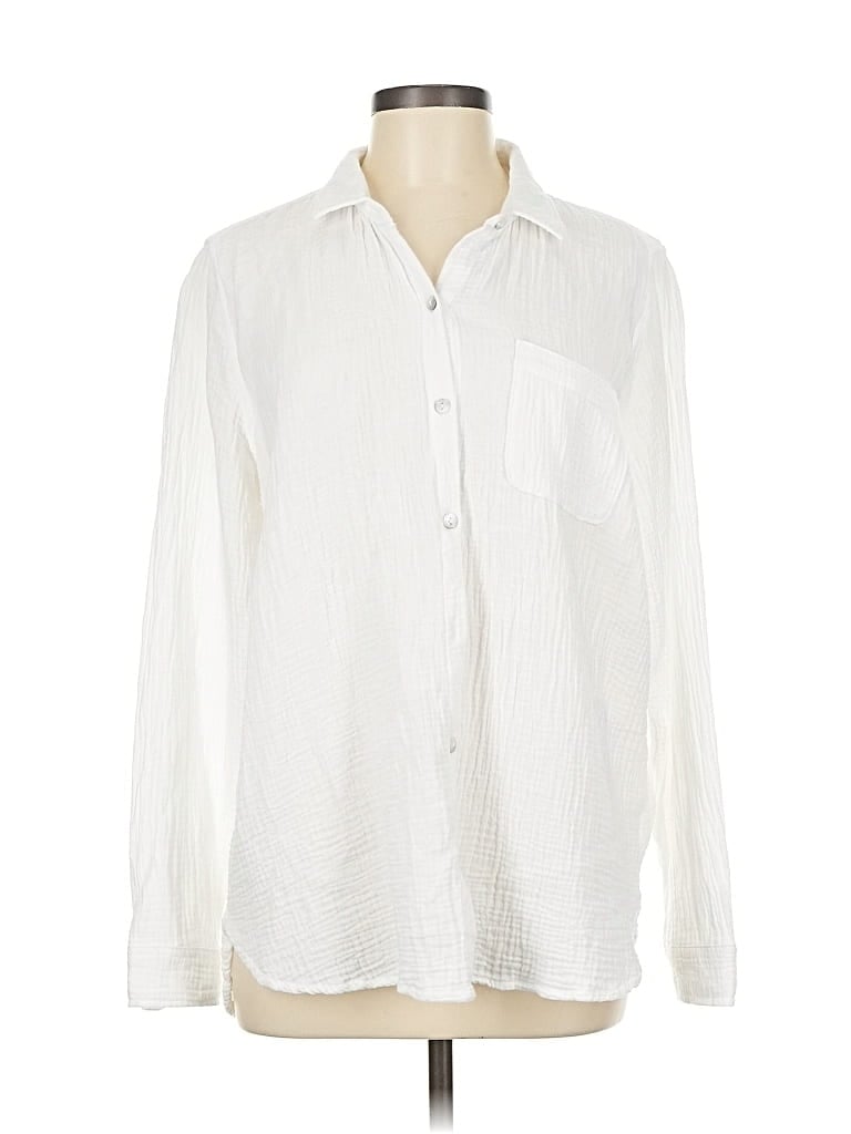 Pre-owned Jessica Simpson Long Sleeve Button Down Shirt In White