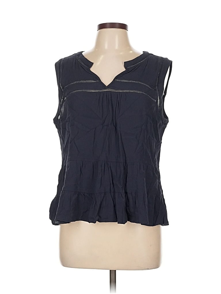 Pre-owned Ann Taylor Loft Sleeveless Blouse In Blue