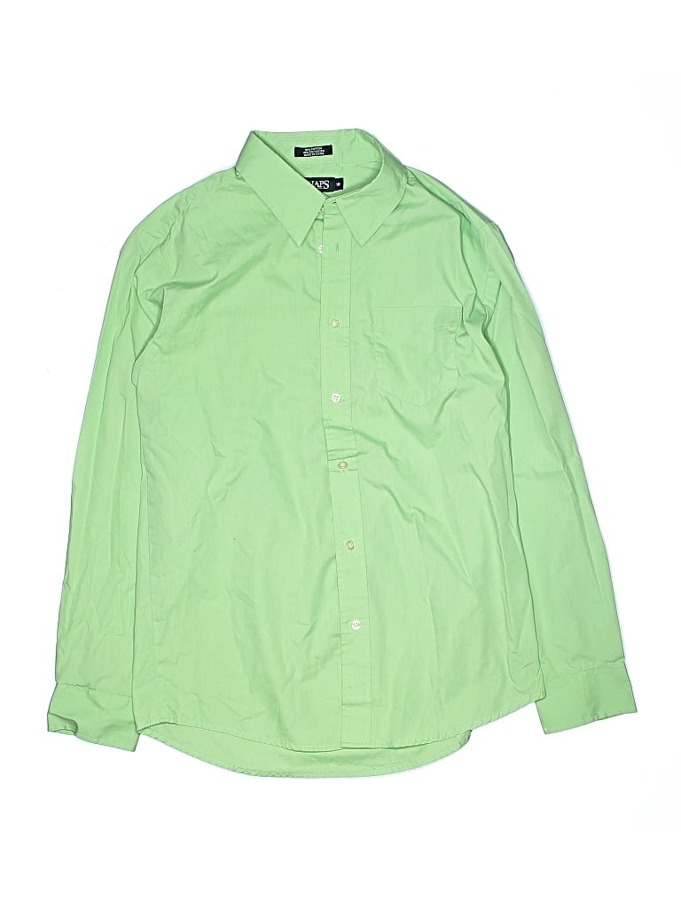 Pre-owned Chaps Kids' Long Sleeve Button Down Shirt In Green