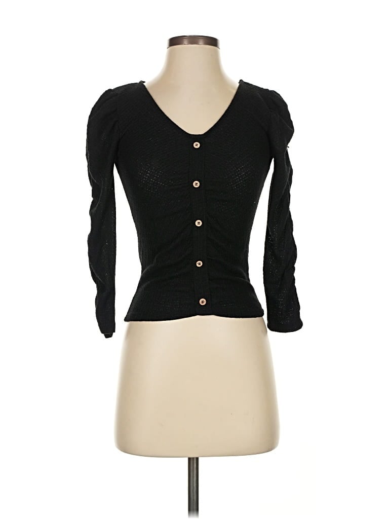 CRAVE FAME BY ALMOST FAMOUS Pre-owned 3/4 Sleeve Top Black Sweetheart Neckline Tops