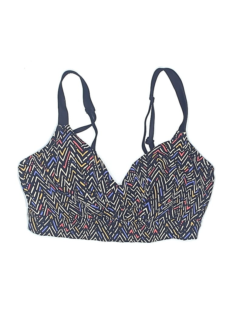 Pre-owned Title Nine Swimsuit Top Black Tweed Pattern Swimwear