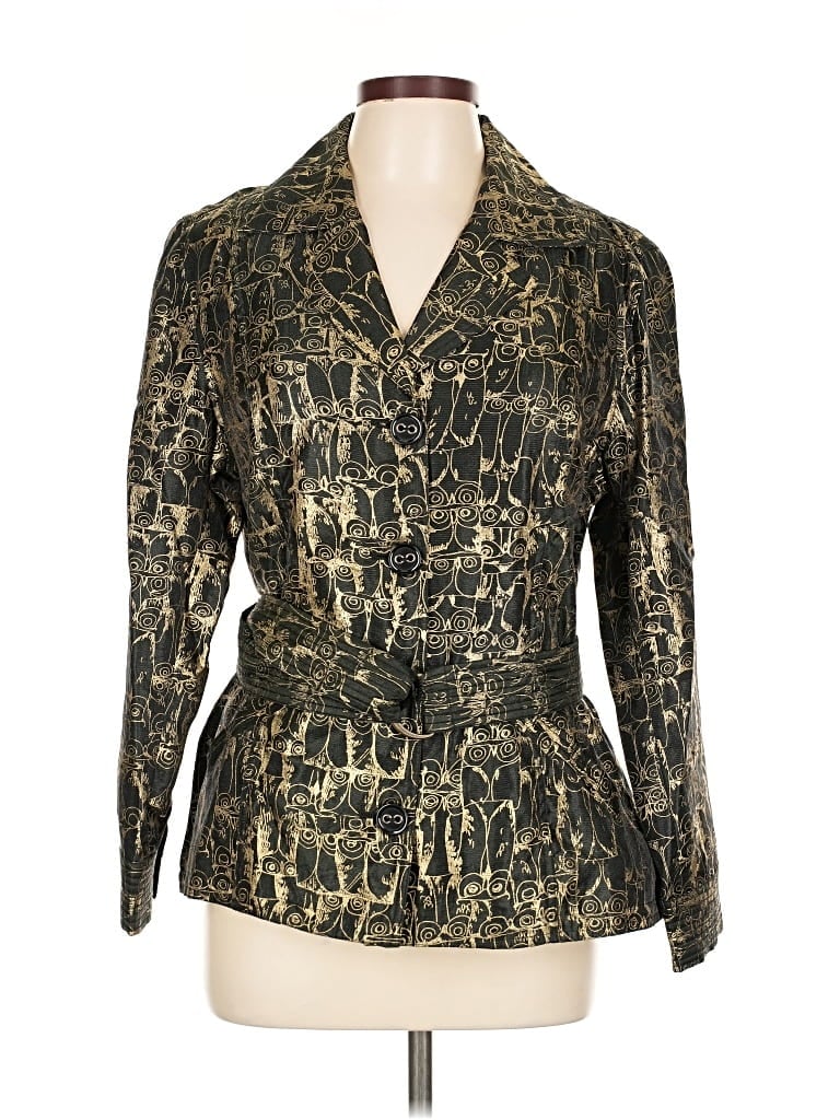 Pre-owned Chico's Blazer Jacket In Gold