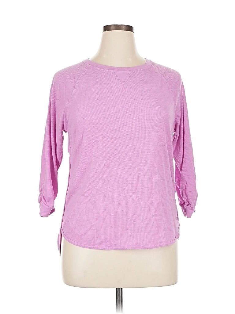 Pre-owned Dkny Sport 3/4 Sleeve Top Pink Boatneck Tops