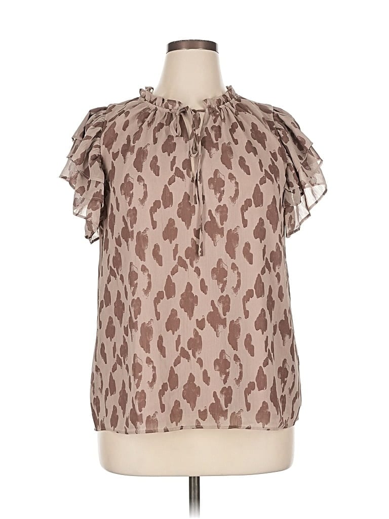 Pre-owned Sugarlips Short Sleeve Blouse In Brown