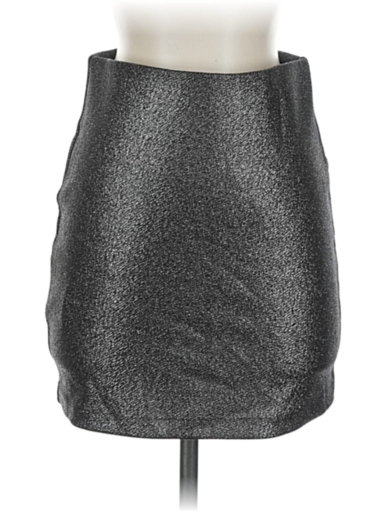 Pre-owned Bcbgeneration Faux Leather Skirt In Silver