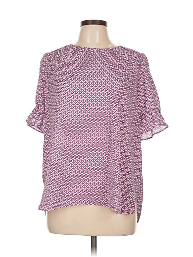 Pre-owned Ann Taylor Loft Outlet Short Sleeve Blouse In Pink