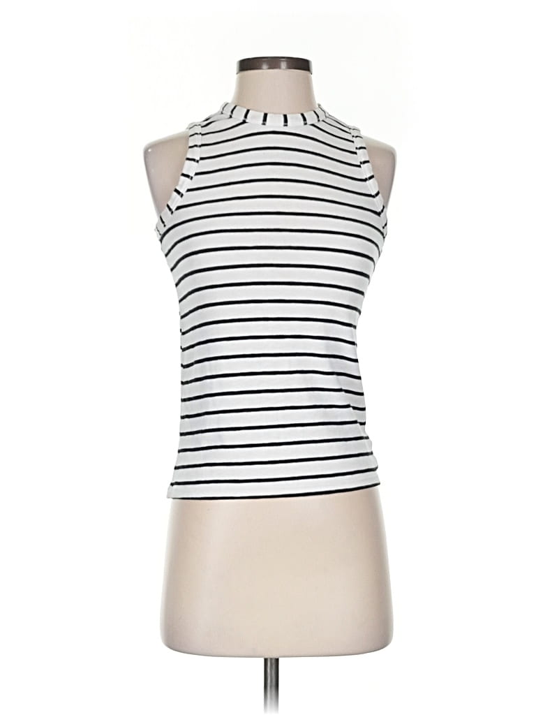 Pre-owned Marled Essentials Tank Top White Halter Neckline Tops