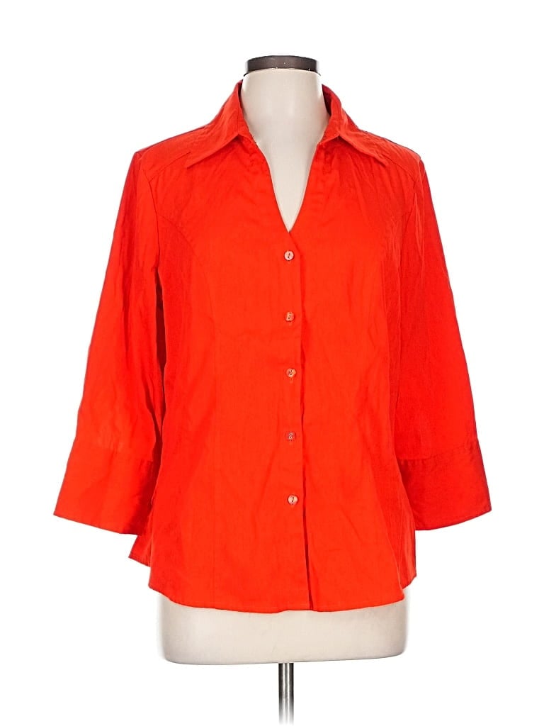 Pre-owned Cato 3/4 Sleeve Blouse In Orange