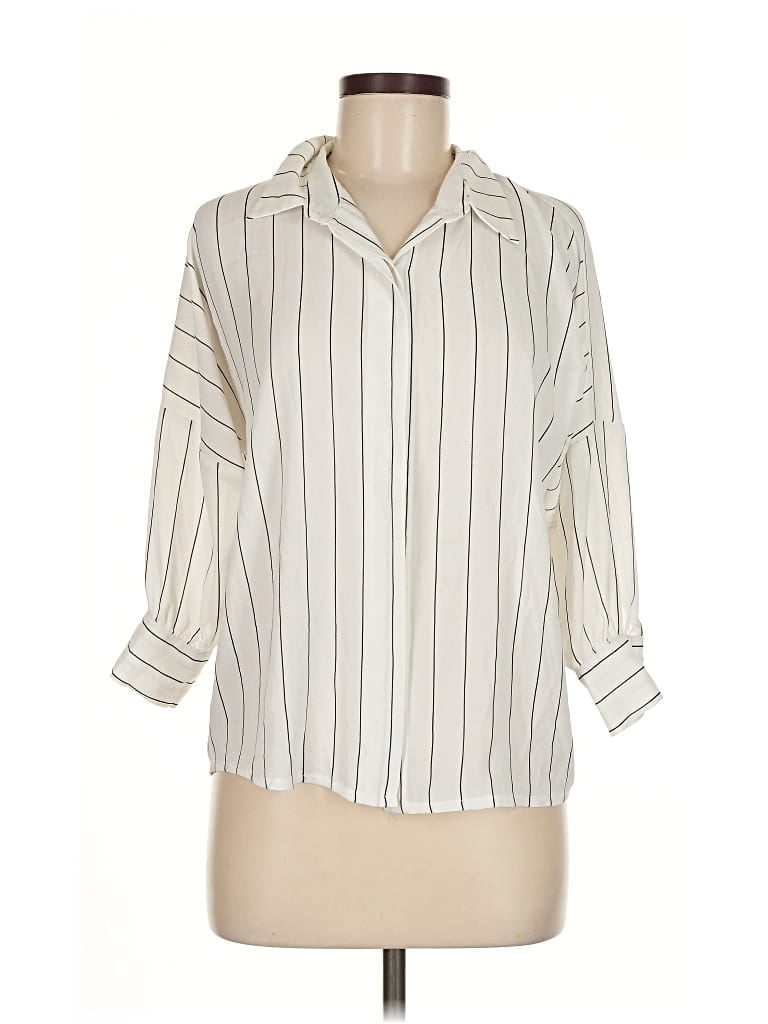 Pre-owned Assorted Brands 3/4 Sleeve Blouse In White