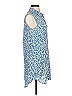 Equipment Animal Print Blue Sleeveless Button-Down Shirt Size XS - photo 4