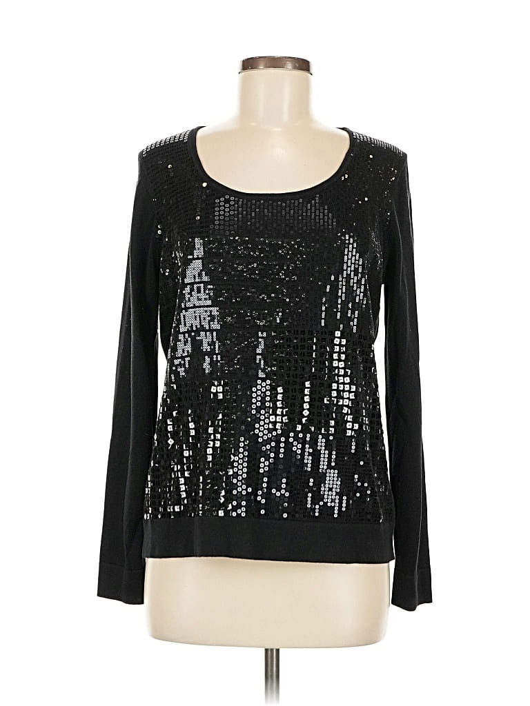 Pre-owned Carlisle Silk Pullover Sweater In Black