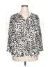 Van Heusen 100% Polyester Animal Print White 3/4 Sleeve Blouse Size XXL - photo 1