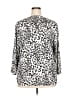 Van Heusen 100% Polyester Animal Print White 3/4 Sleeve Blouse Size XXL - photo 2