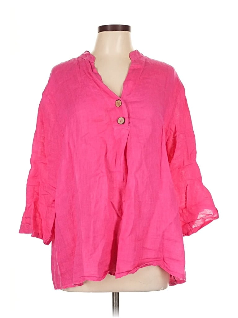 Pre-owned Flora Ashley 3/4 Sleeve Blouse In Pink