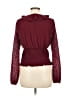 Kojooin 100% Polyester Burgundy Long Sleeve Blouse Size M - photo 2
