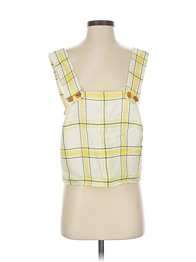 VERONICA BEARD Pre-owned Sleeveless Top Yellow Square Neckline Tops