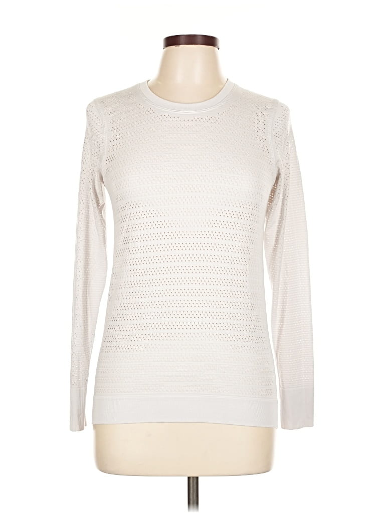 Pre-owned Lululemon Athletica Long Sleeve T-shirt In White