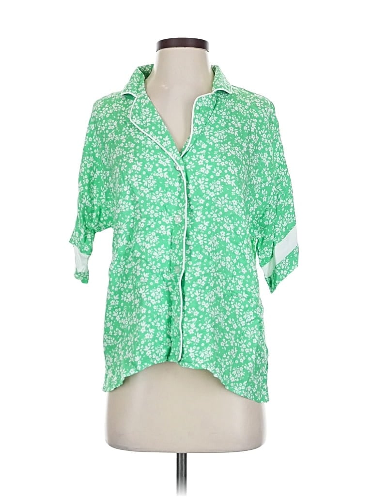 Pj Salvage Short Sleeve Blouse In Green