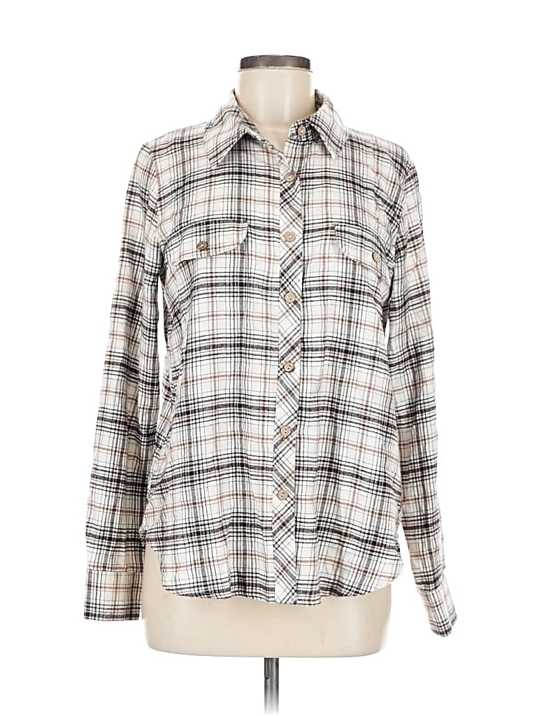 Pre-owned E&m Collection Long Sleeve Button Down Shirt In White