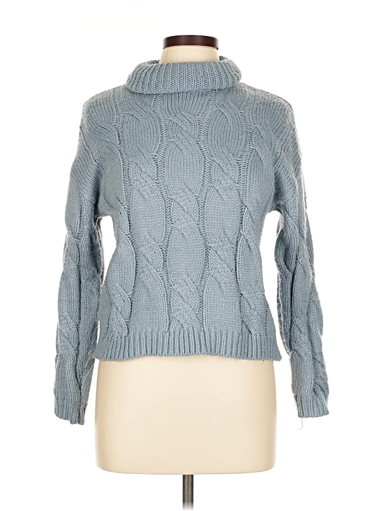 Pre-owned Mng Turtleneck Sweater In Blue