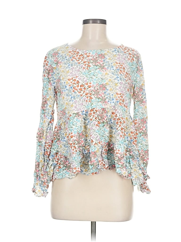 Pre-owned Jane And Delancey Long Sleeve Blouse In White