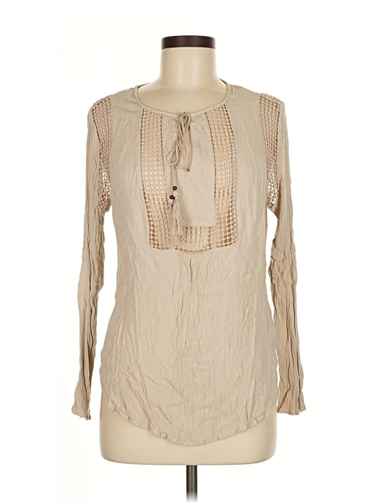 Pre-owned Joseph A Long Sleeve Blouse In Brown