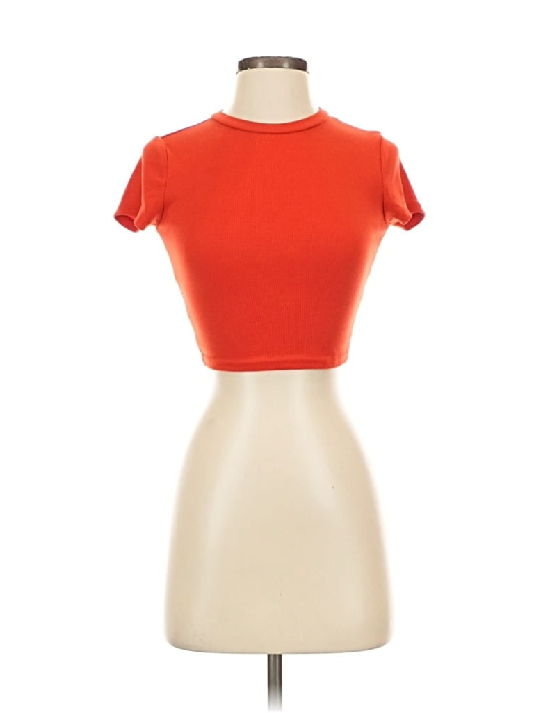 Pre-owned Superdown Short Sleeve Turtleneck In Orange