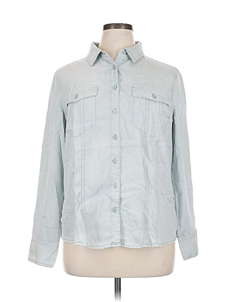 Click to view more detailed imagery on our partner's website Pre-owned Chico's Long Sleeve Button Down Shirt In Gray