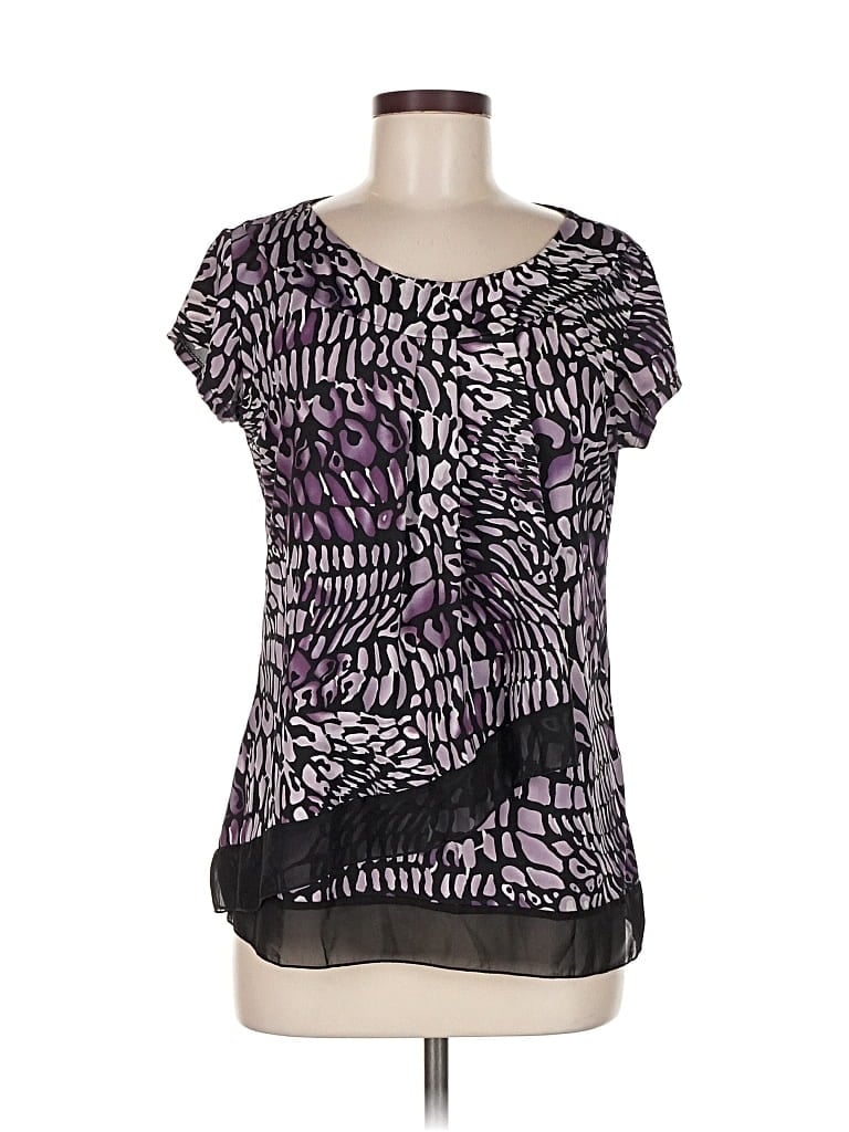 Pre-owned Dressbarn Short Sleeve Blouse In Purple