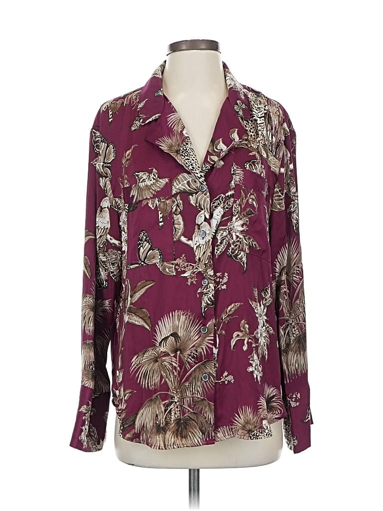 BANANA REPUBLIC Pre-owned Long Sleeve Blouse In Burgundy