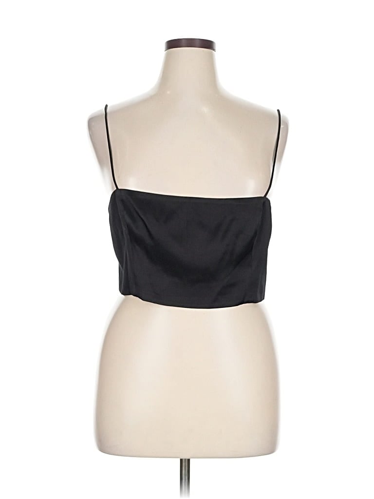 FAME AND PARTNERS Pre-owned Tank Top Black Strapless Neckline Tops