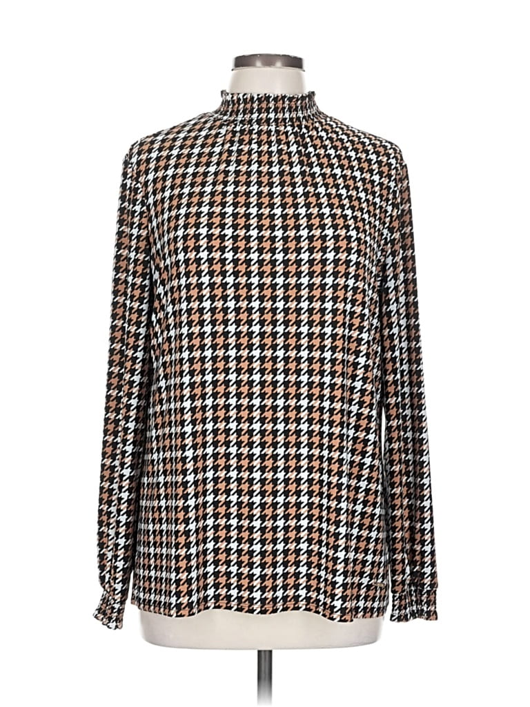 Pre-owned Anne Klein Long Sleeve Blouse In Brown