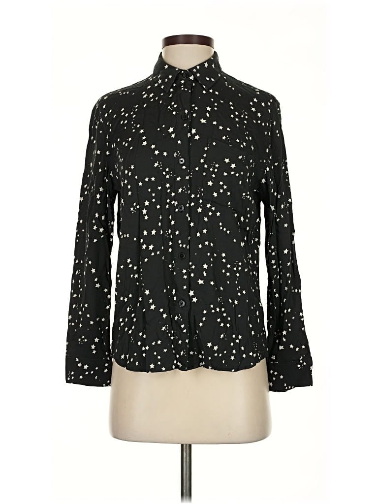 Pre-owned Rails Long Sleeve Blouse In Black