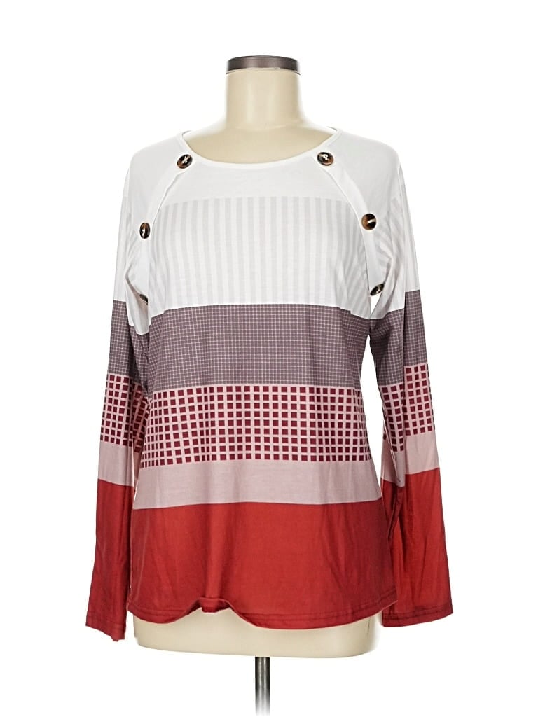 Pre-owned Unbranded Long Sleeve Henley Shirt In Red