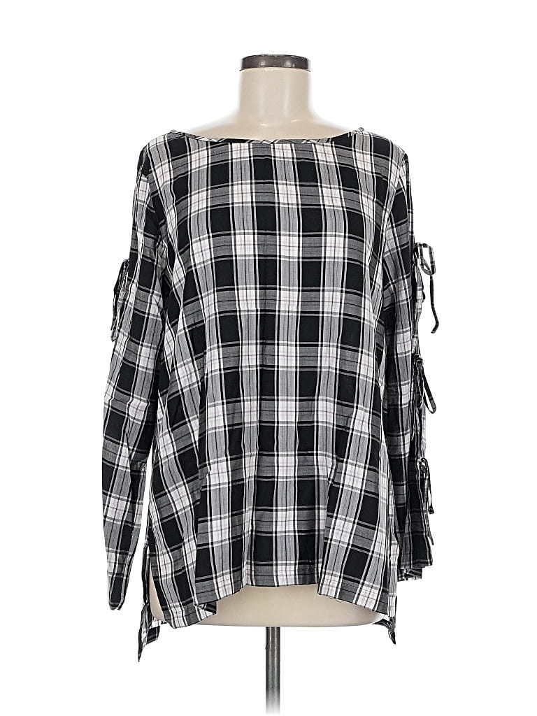 Pre-owned Ann Taylor Loft 3/4 Sleeve Blouse In Black