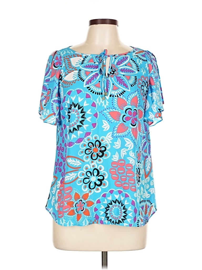 Pre-owned Kaari Blue Short Sleeve Blouse In Blue