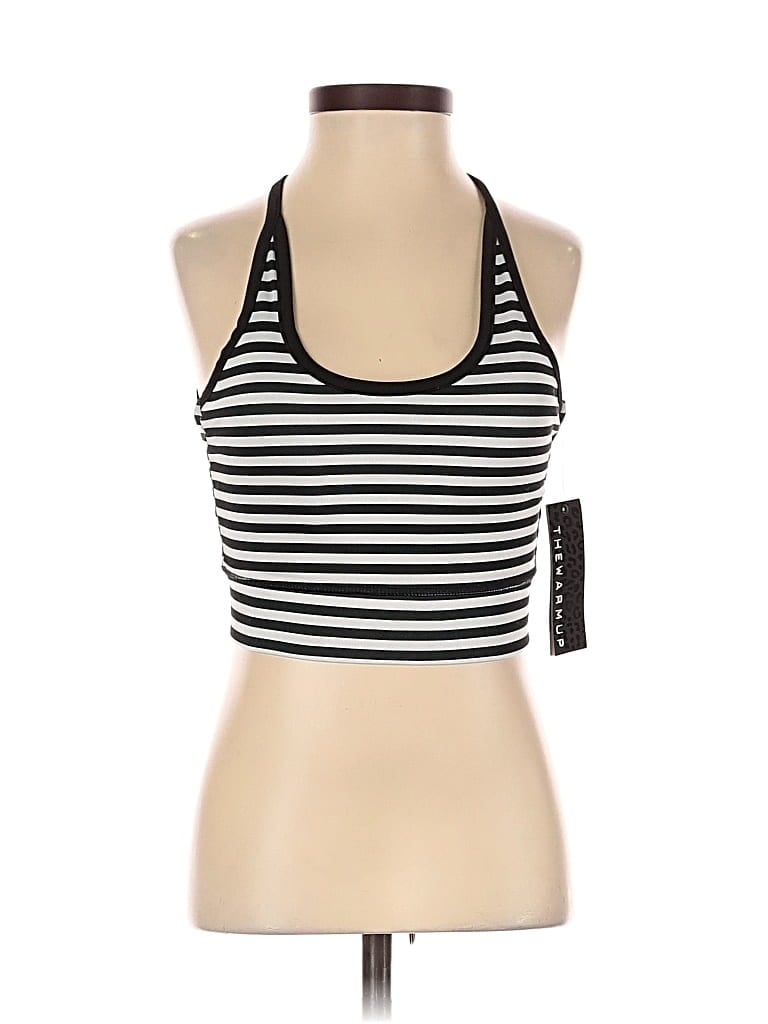 Jessica Simpson Tank Top Black Stripes Pattern Halter Neckline Tops In Black