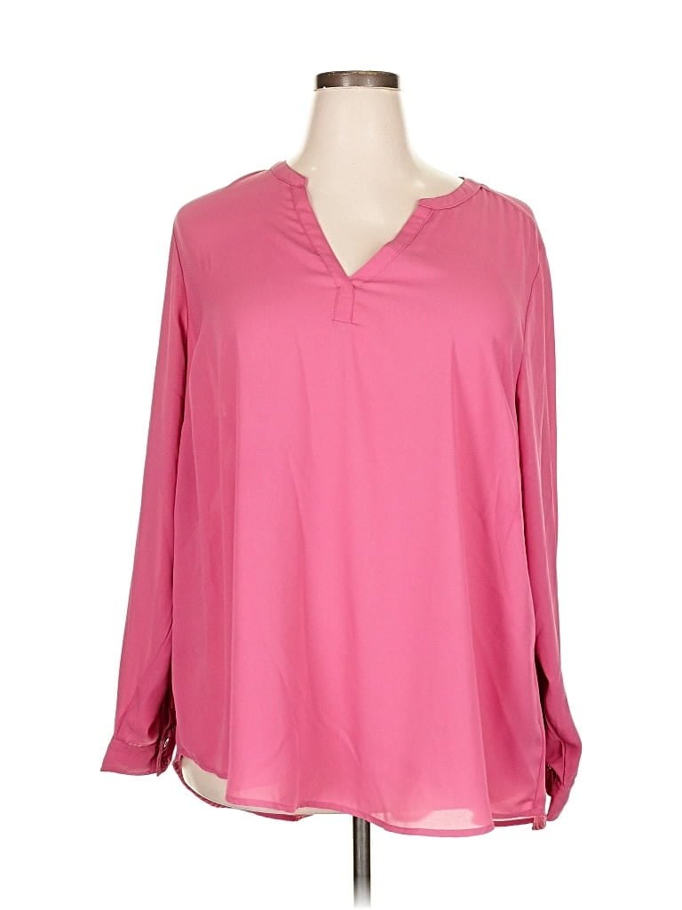 Pre-owned Torrid Long Sleeve Blouse In Pink