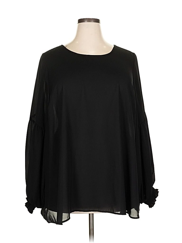 Pre-owned Torrid Long Sleeve Blouse In Black