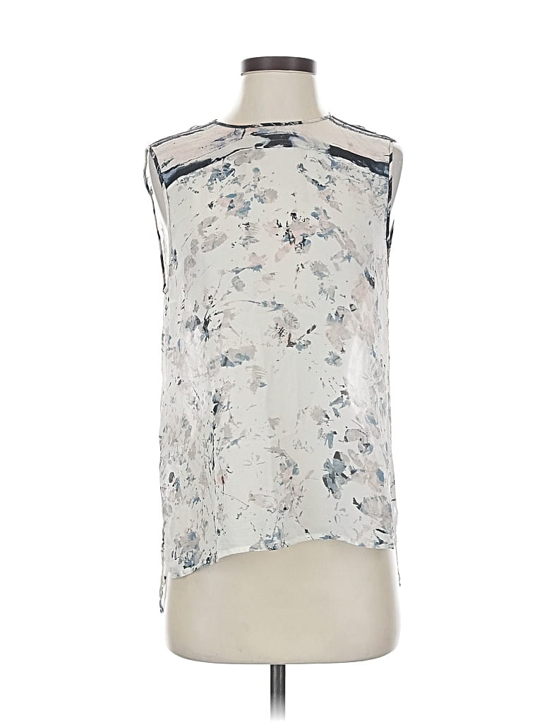 Pre-owned Bcbgmaxazria Sleeveless Silk Top White Halter Neckline Tops